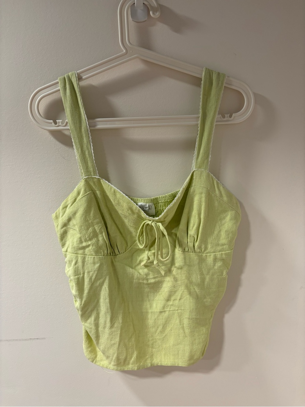 Lime Green Tie-Front Tank Top